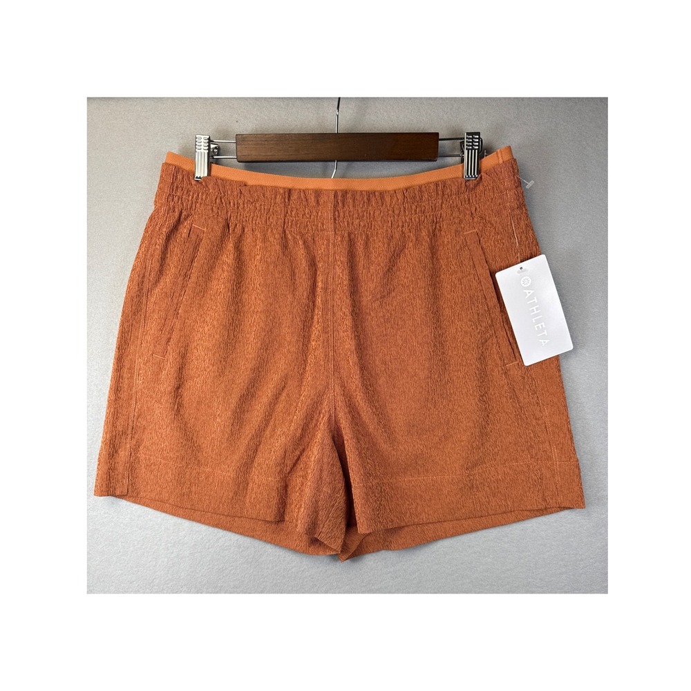 NWT Athleta Echo‎ Shorts Size 12 Burnt Orange Quick Drying Breathable Packable